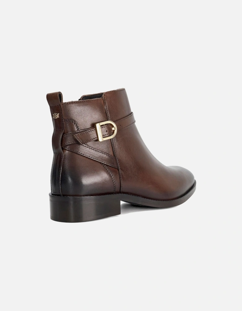 Dune Pemma Leather Women's Brown Boots