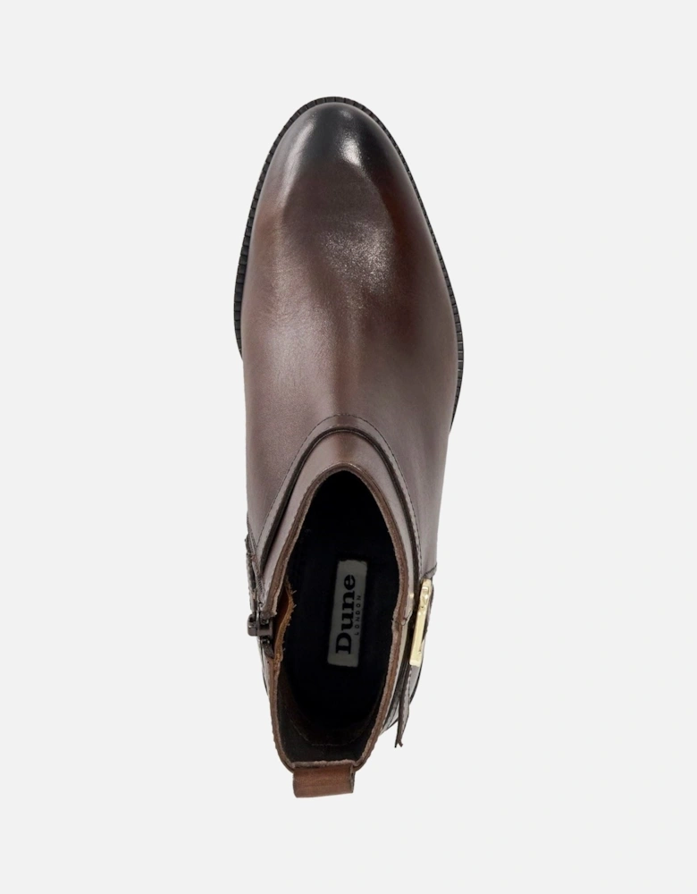Dune Pemma Leather Women's Brown Boots