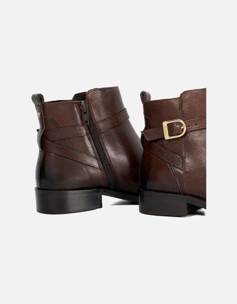 Dune Pemma Leather Women's Brown Boots