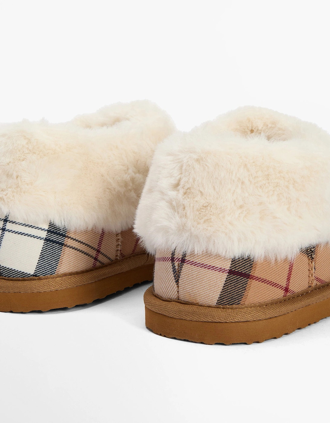 ELOISE Womens Boot Slippers Hessian Tartan
