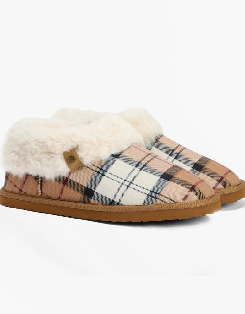 ELOISE Womens Boot Slippers Hessian Tartan