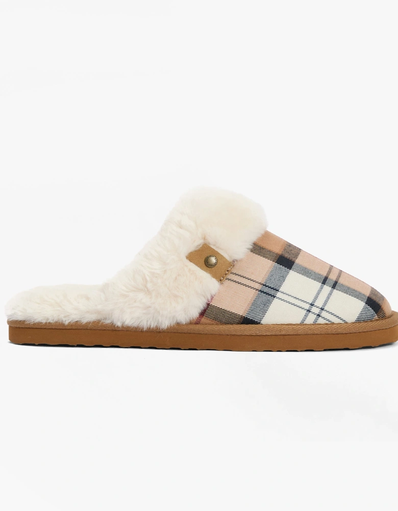 CLAUDIA Womens Mule Slippers Hessian Tartan