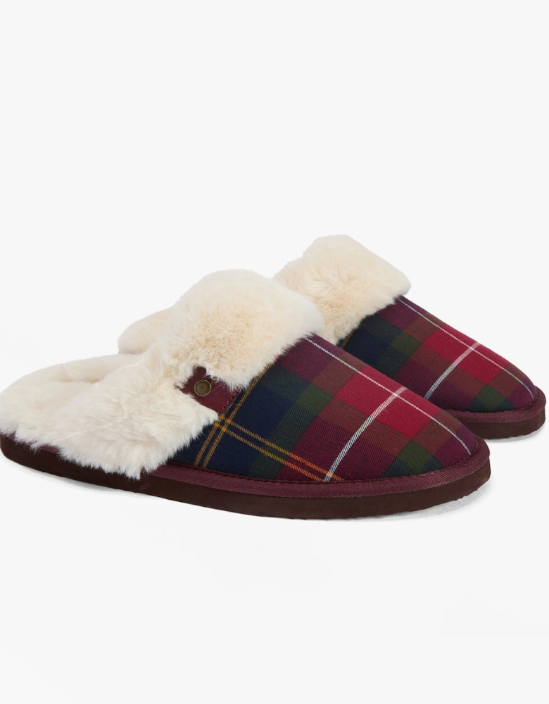 CLAUDIA Womens Mule Slippers Winterberry Tartan