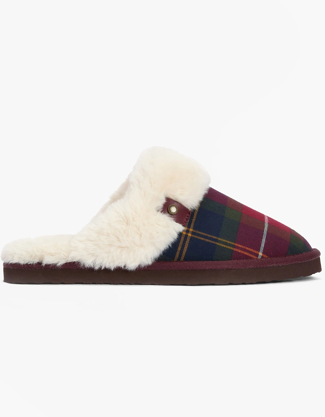 CLAUDIA Womens Mule Slippers Winterberry Tartan, 7 of 6