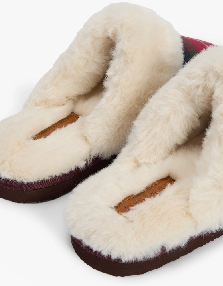 CLAUDIA Womens Mule Slippers Winterberry Tartan
