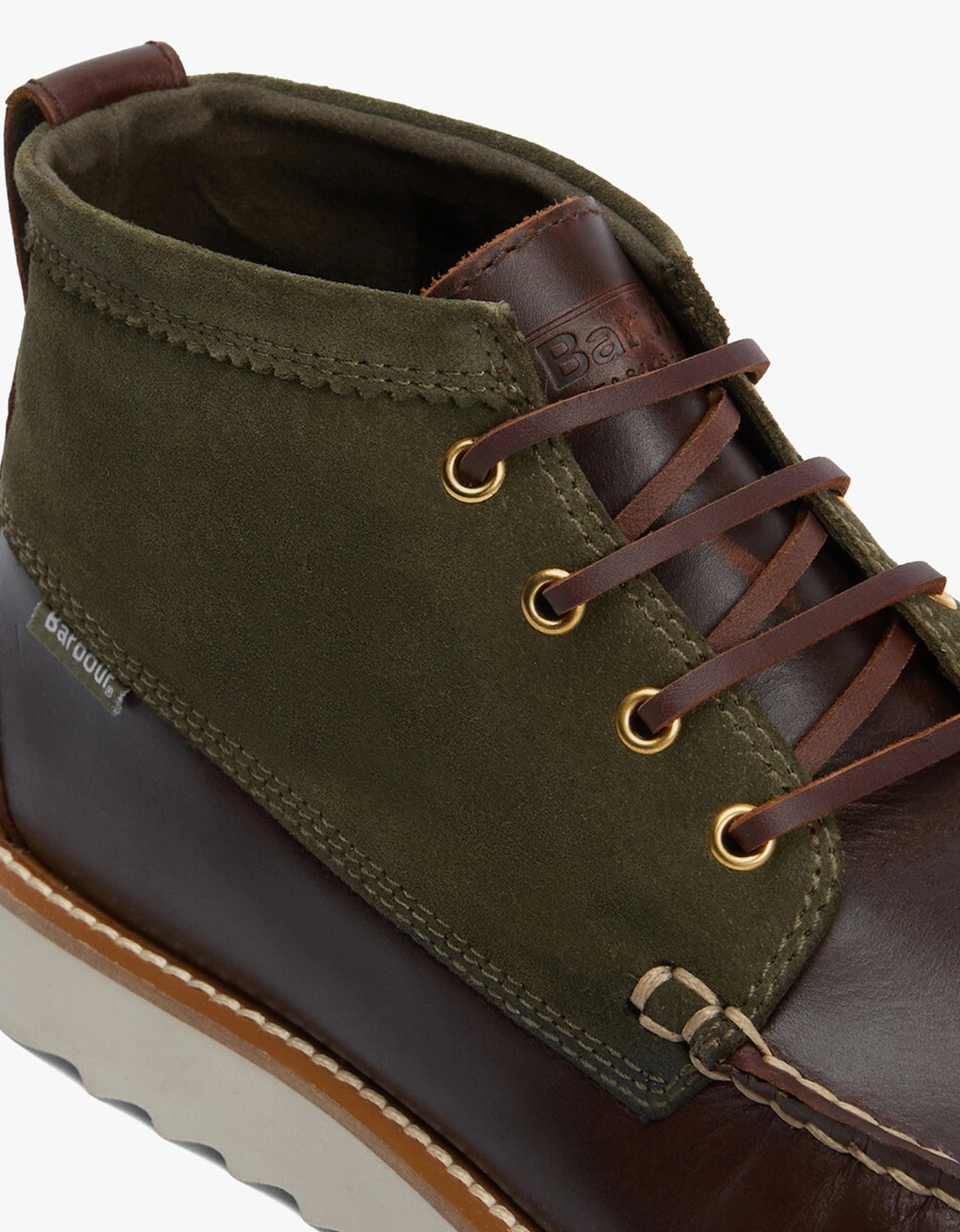 HADSTON Mens Chukka Boots Olive/Dark Brown