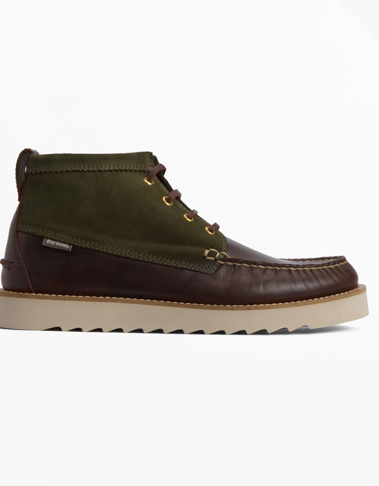 HADSTON Mens Chukka Boots Olive/Dark Brown