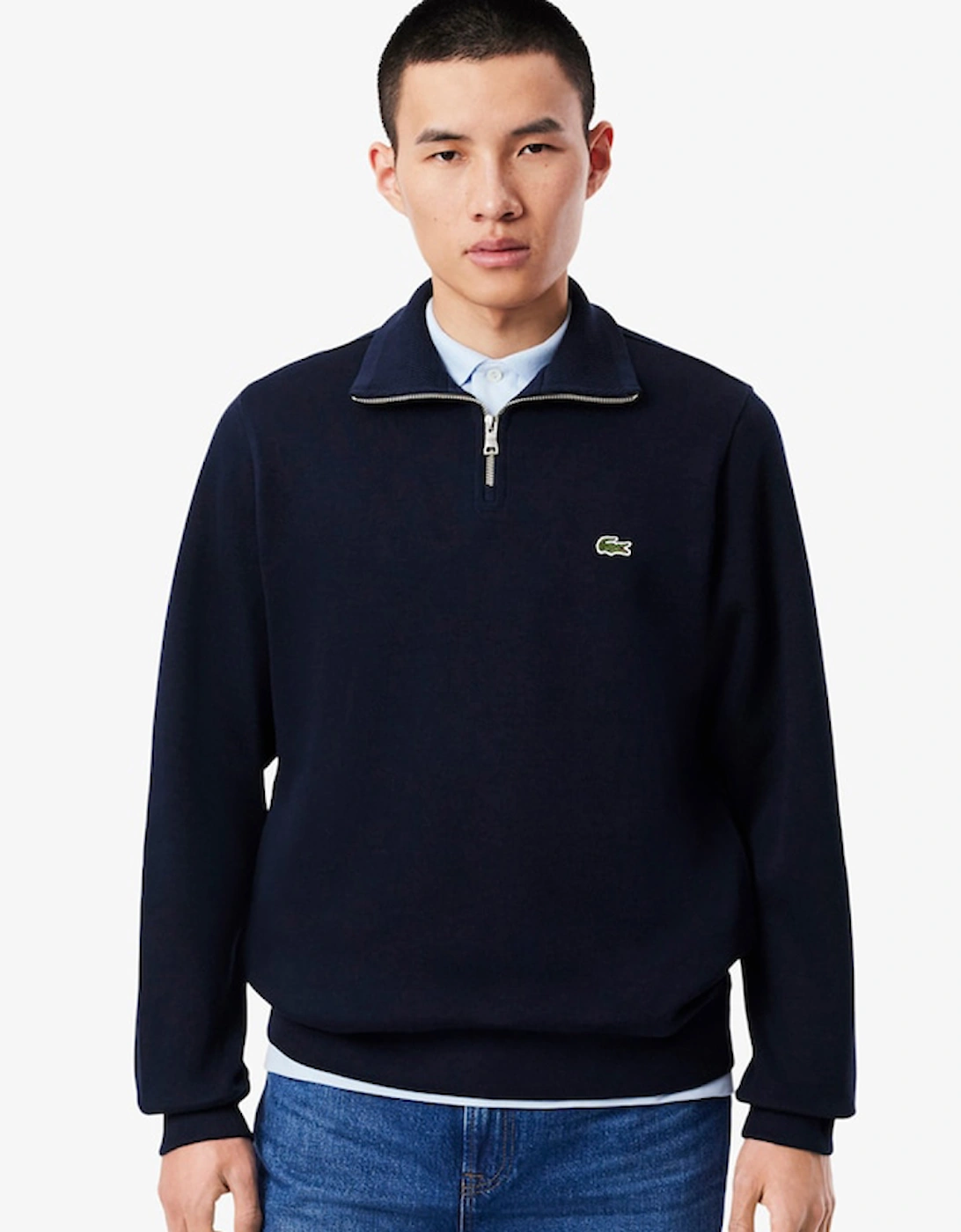 Lacoste Men's Black Zip-Up High Neck Interlock Sweatshirt  6 Xl