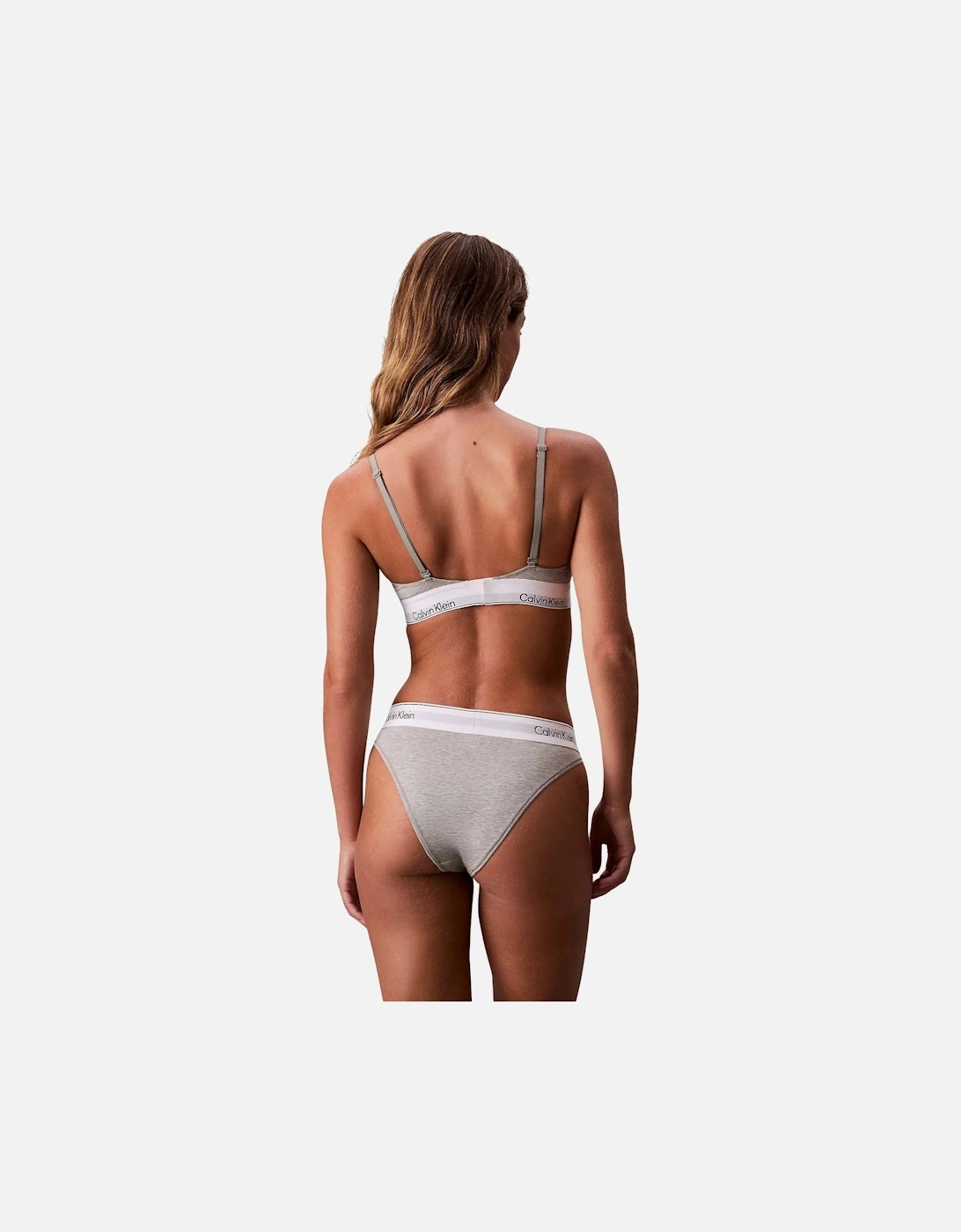 Icon Cotton Modal Unlined Triangle Bra, Heather Grey