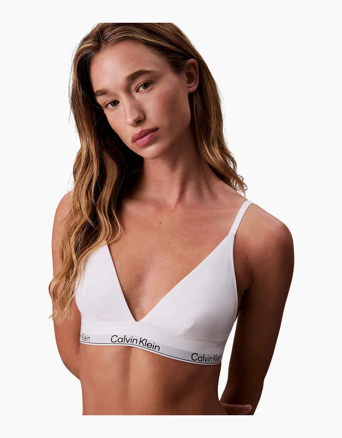 Calvin Klein Women's White Icon Cotton Modal Unlined Triangle Bra,  Xxs