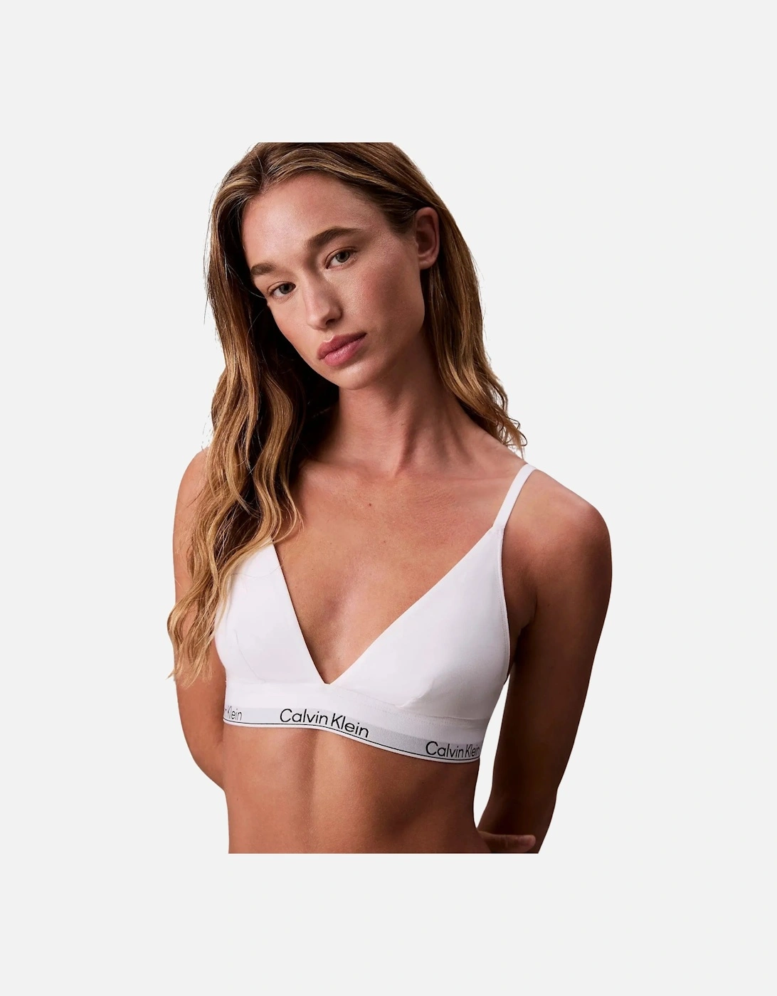 Icon Cotton Modal Unlined Triangle Bra, White, 6 of 5