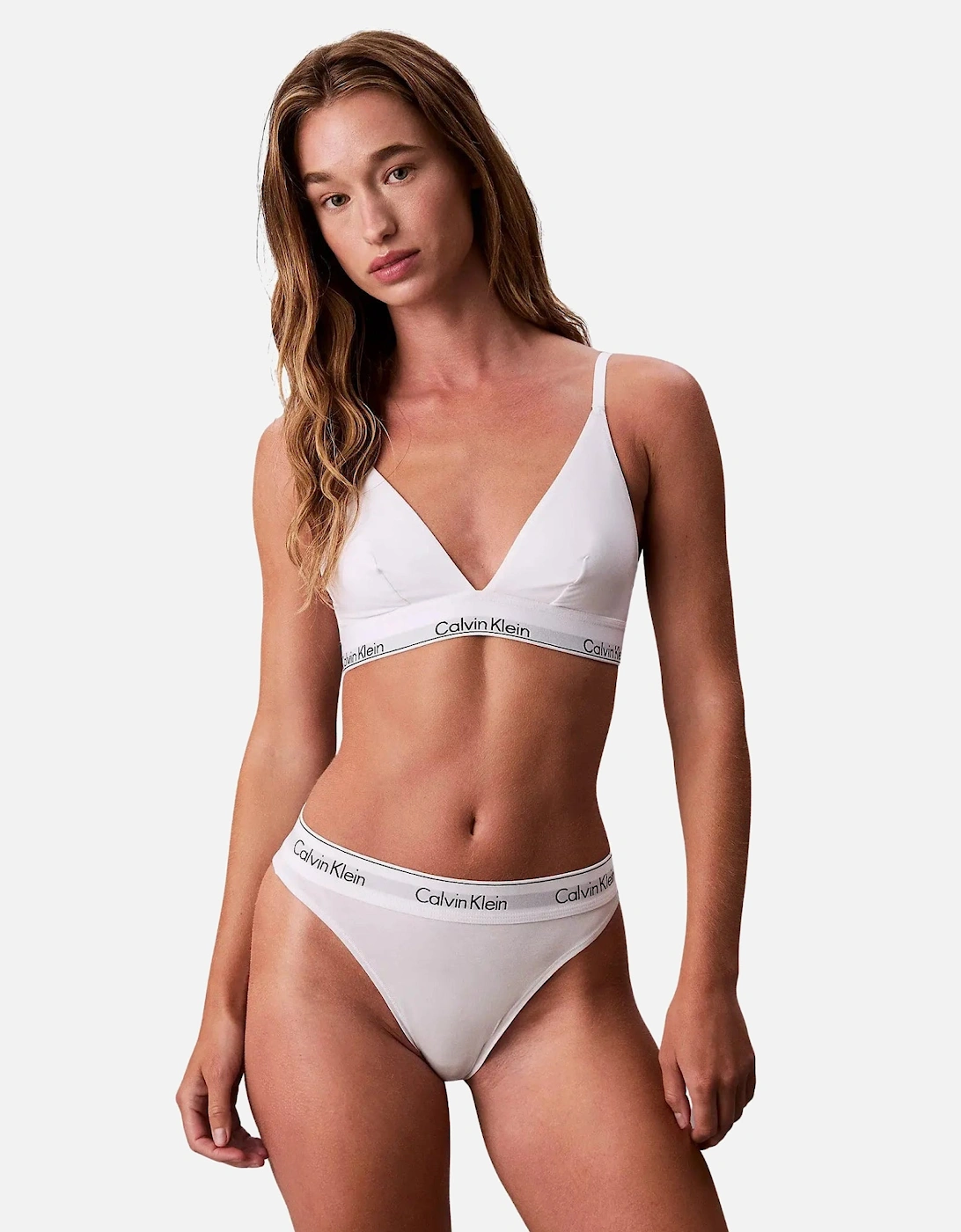 Icon Cotton Modal Unlined Triangle Bra, White
