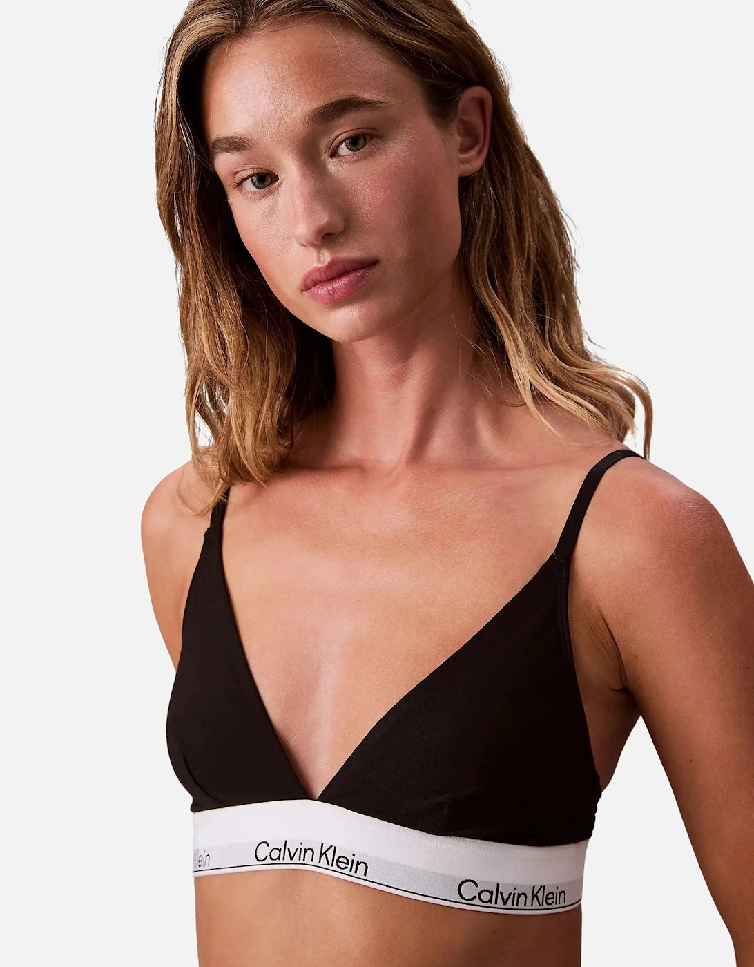 Icon Cotton Modal Unlined Triangle Bra, Black, 6 of 5