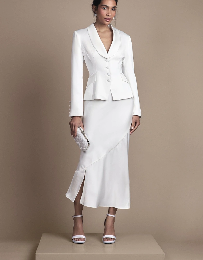 Bridal Satin Detail Fitted Skirt