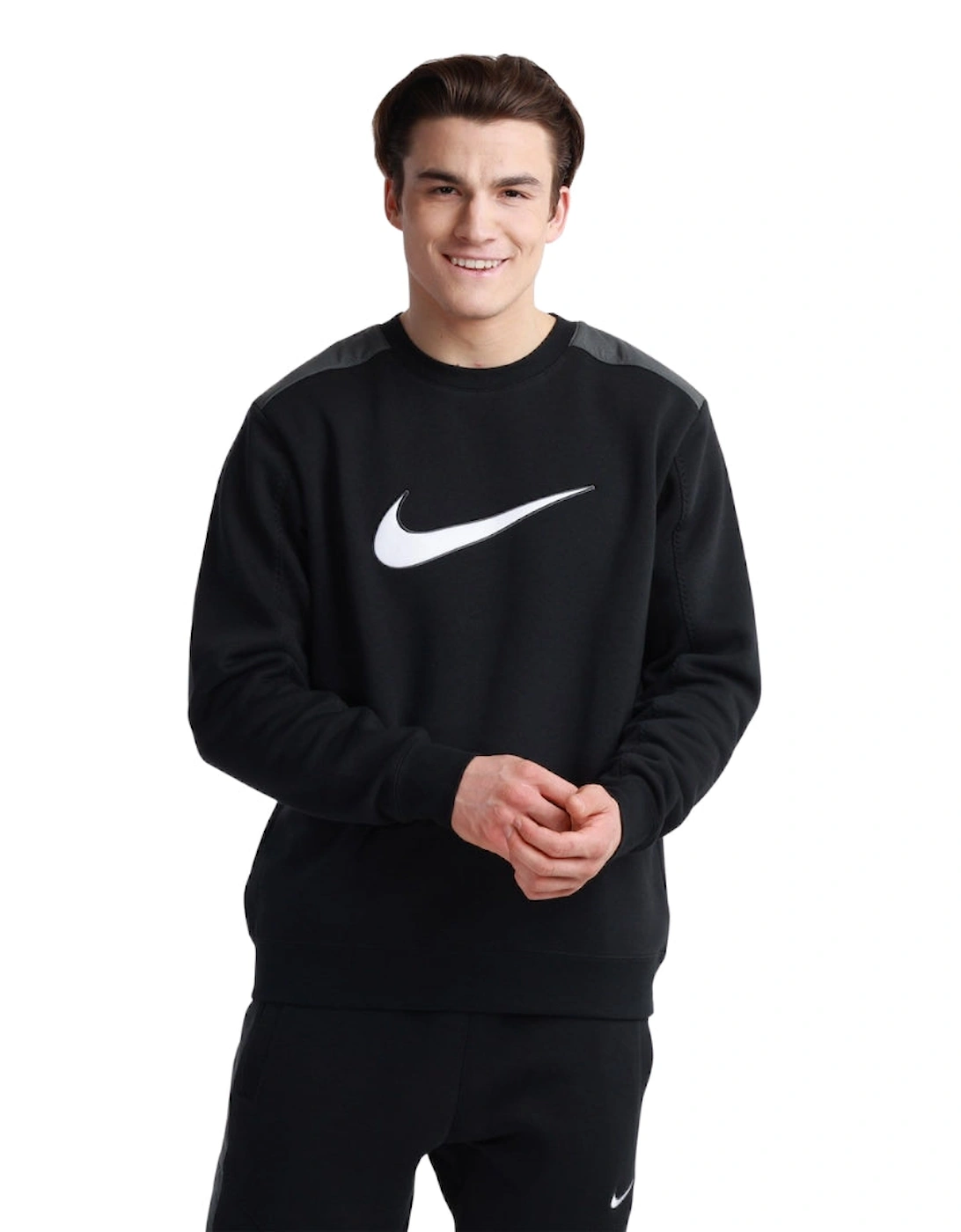 Large Swoosh Logo Black Jumper