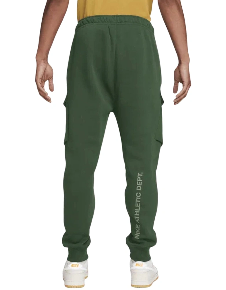 Plain Dark Green Cargo Style Sweatpants