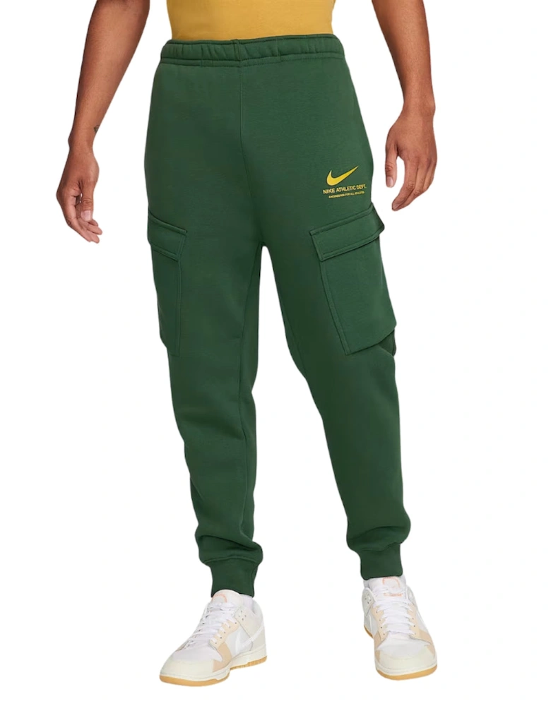 Plain Dark Green Cargo Style Sweatpants
