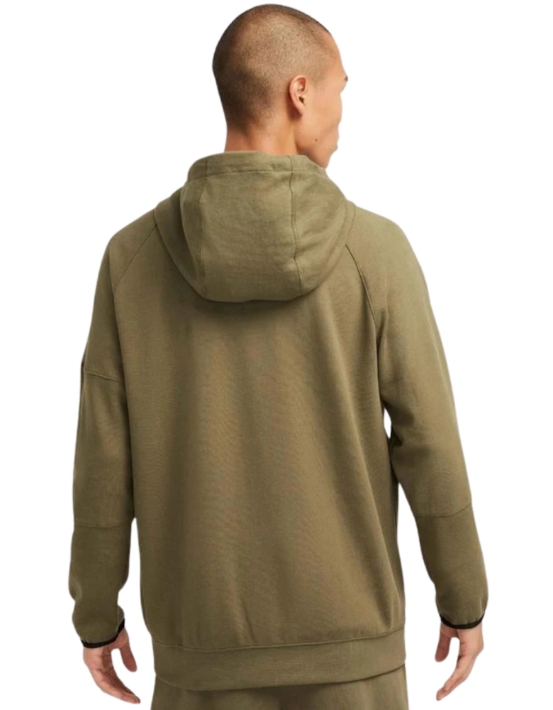 Khaki Green Hooded Zip - Up Jumper