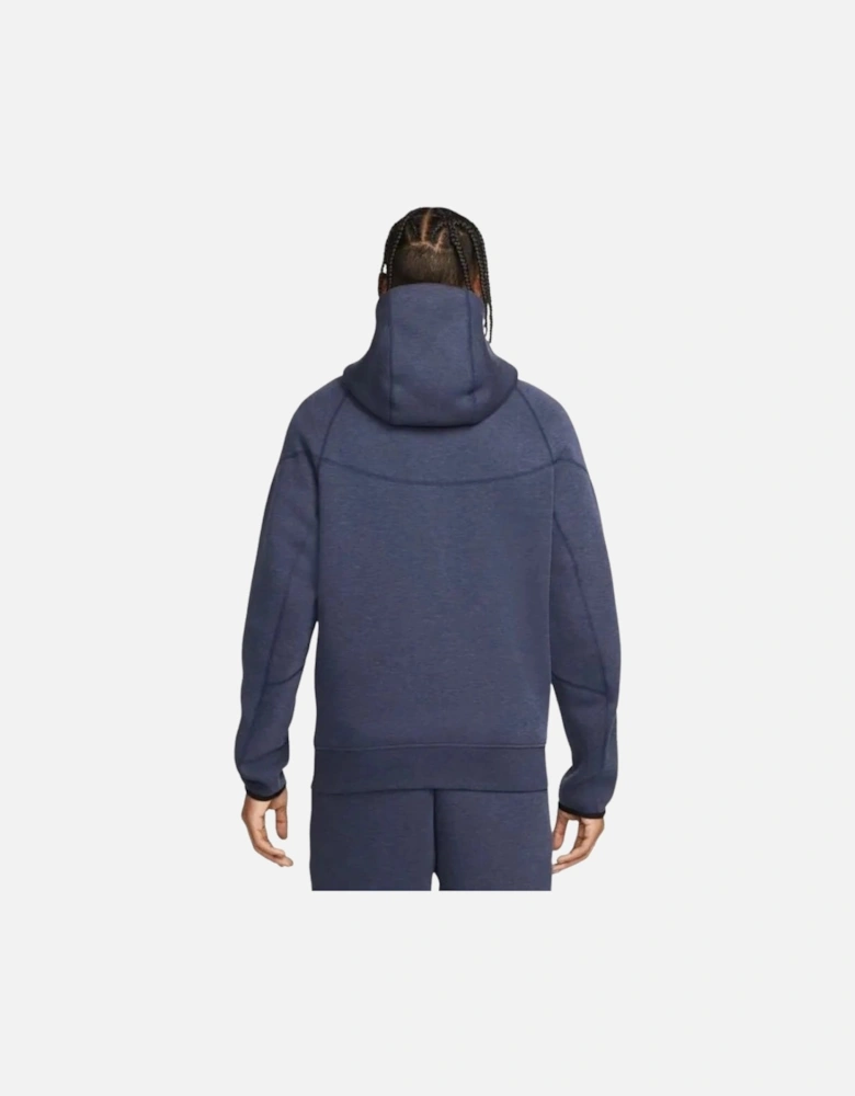 Navy Blue Hooded Zip-Up Jumper