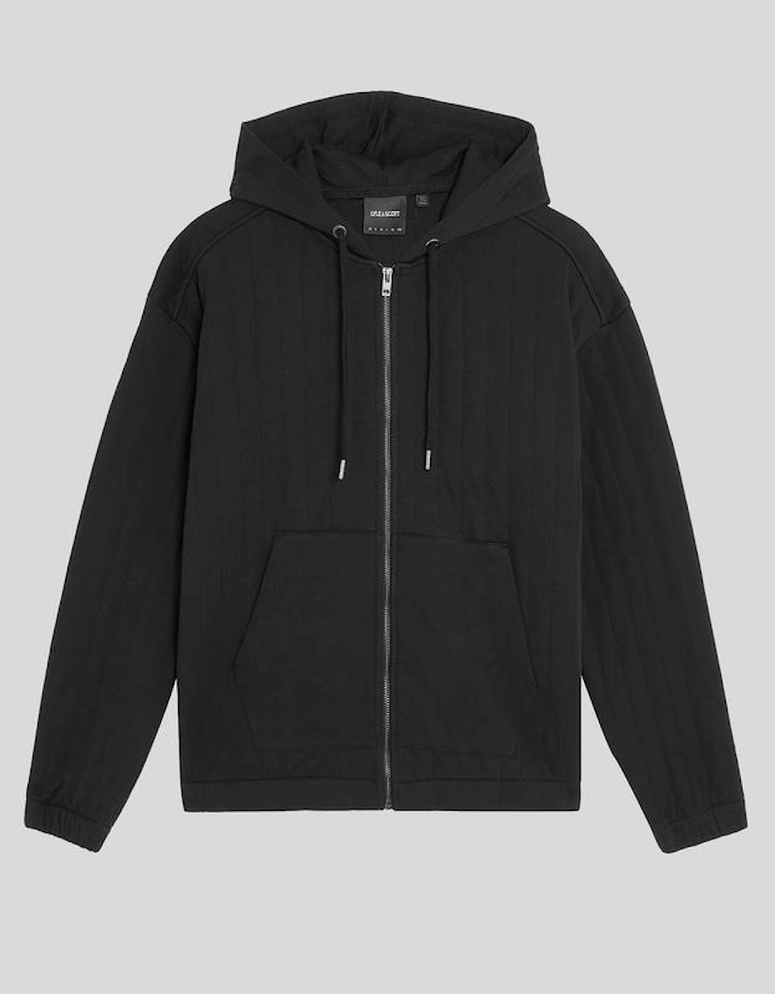 Lyle And Scott Men's Black Quilted Full Zip Hoodie - : 34 Xs