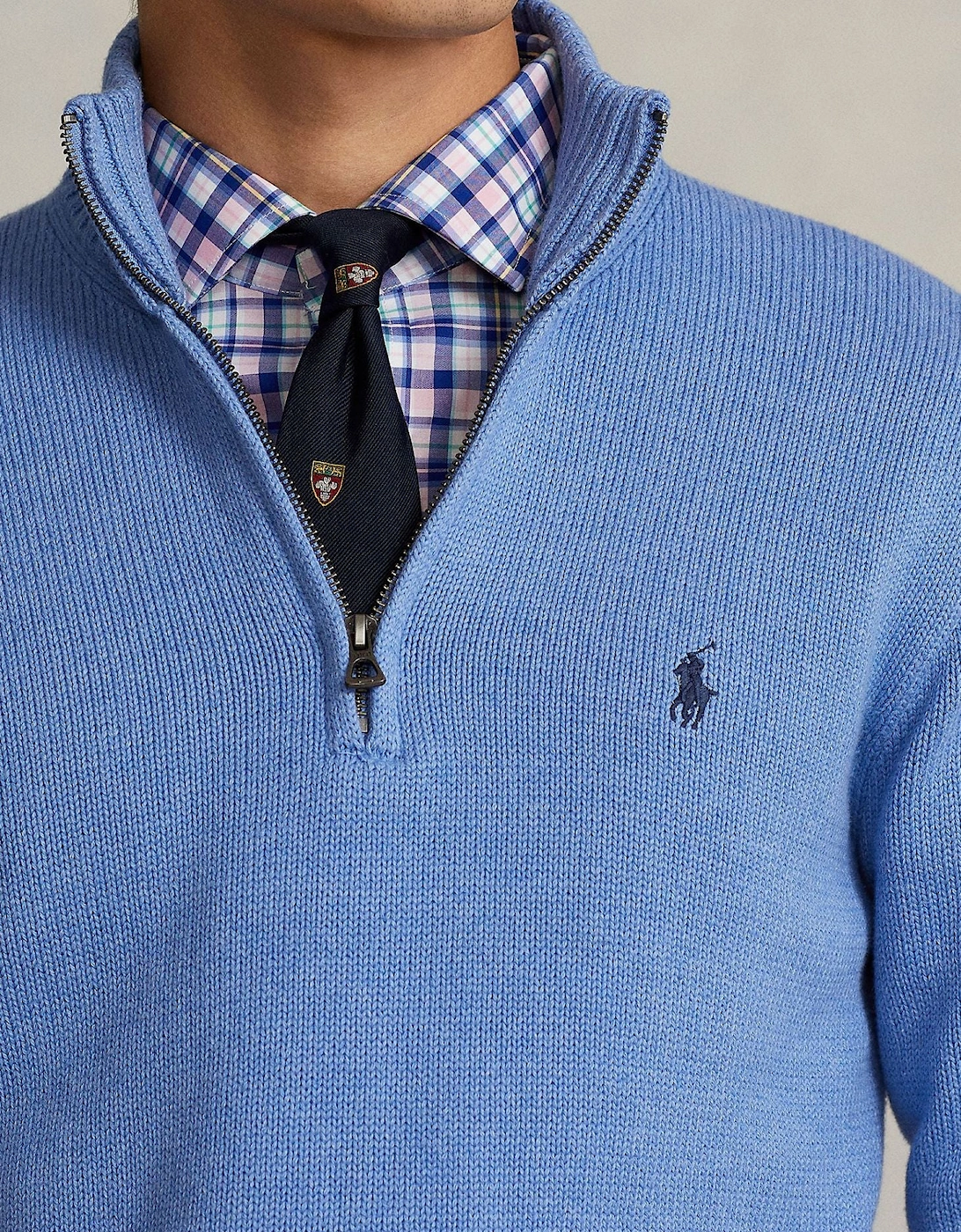 Ralph Lauren Cotton Quarter-Zip Sweater