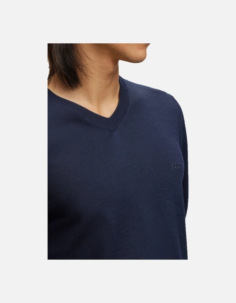 Boss Baram-l V-neck Knitwear Dark Blue