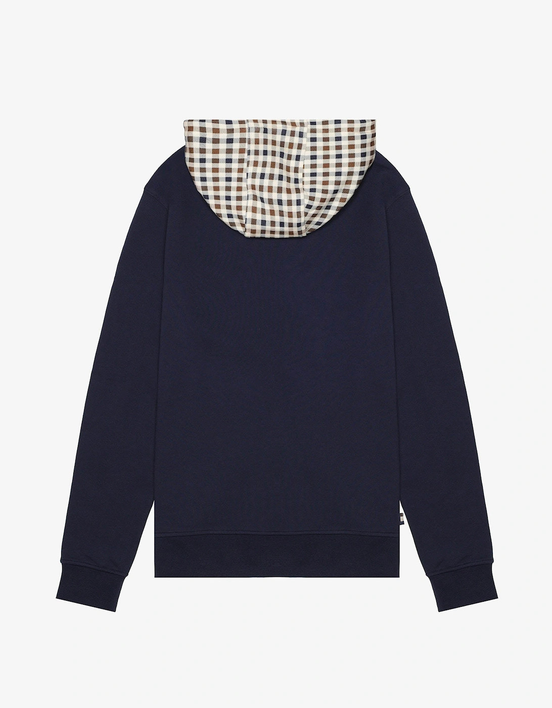 Mens Club Check Hoodie Fleece - Navy 11