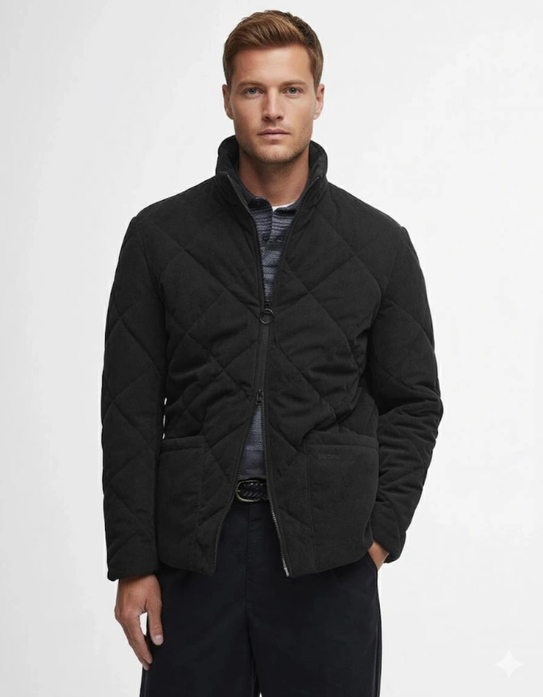 Cord Liddesdale Mens Quilted Jacket - Black
