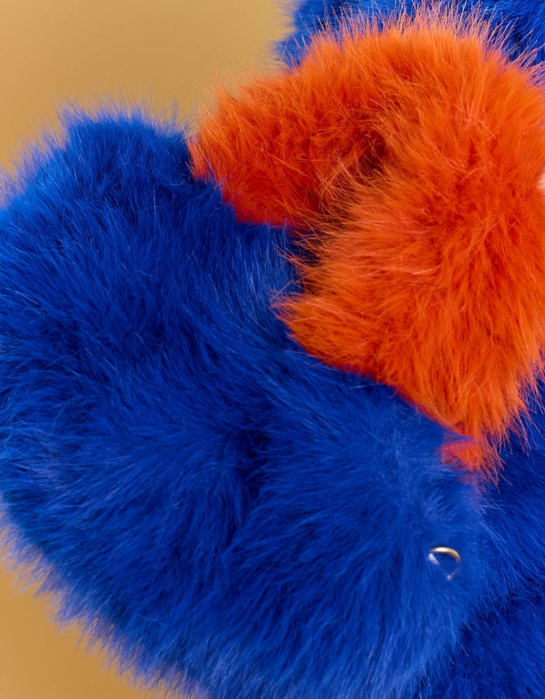 Blue and Orange Bamboo Faux Fur Bag