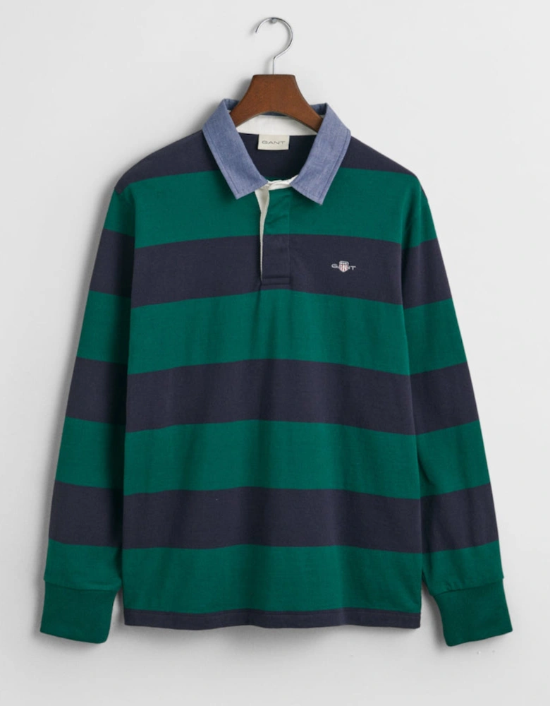 Striped Chambray Heavy Rugger, Tartan Green