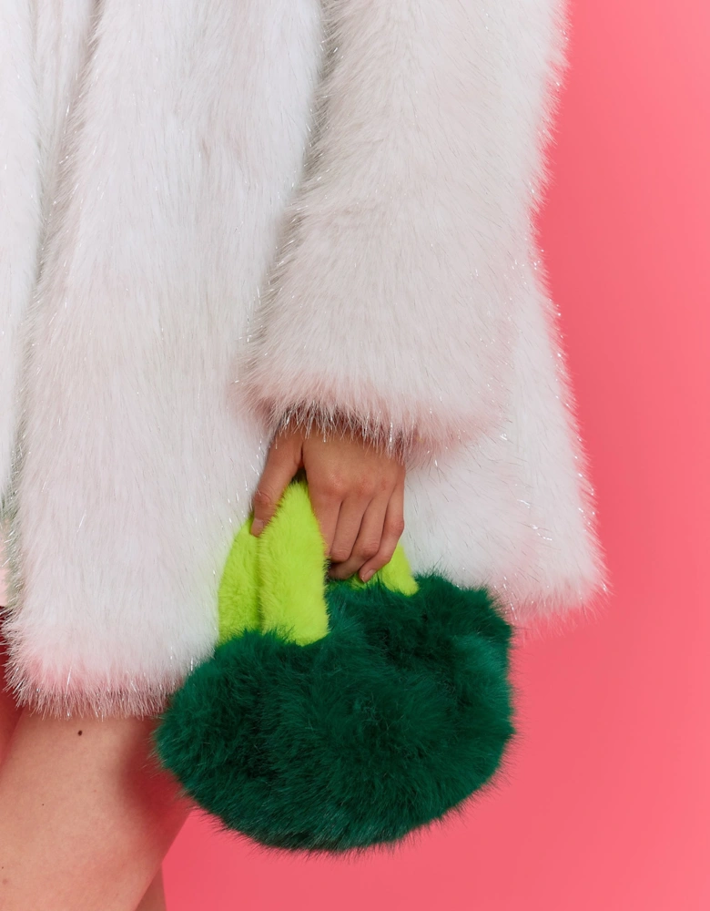 Green Bamboo Faux Fur Bag