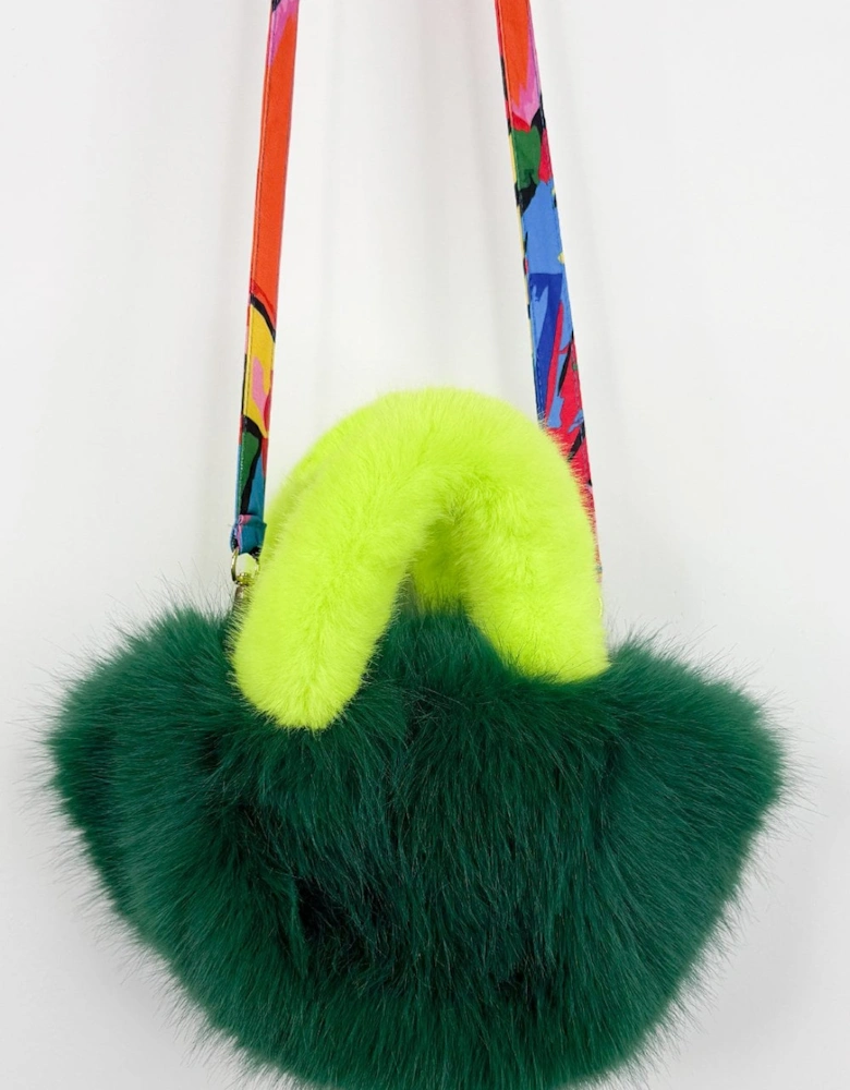Green Bamboo Faux Fur Bag