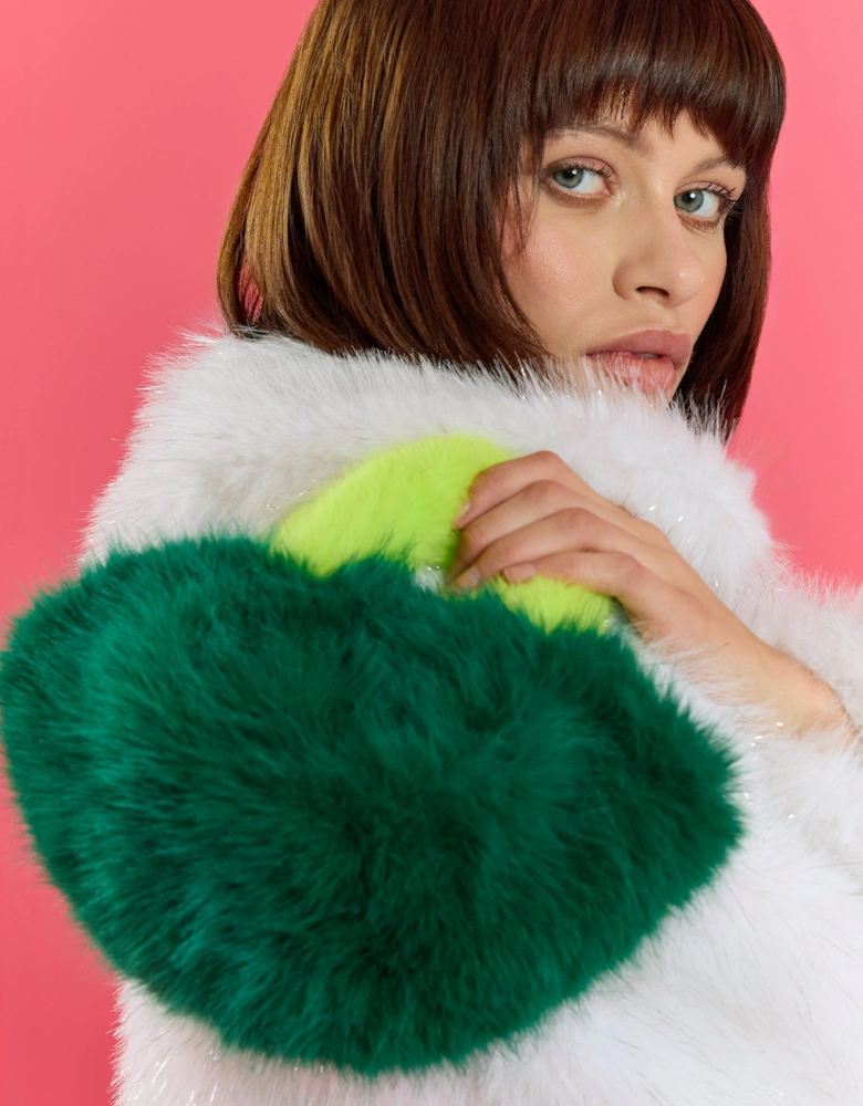 Green Bamboo Faux Fur Bag