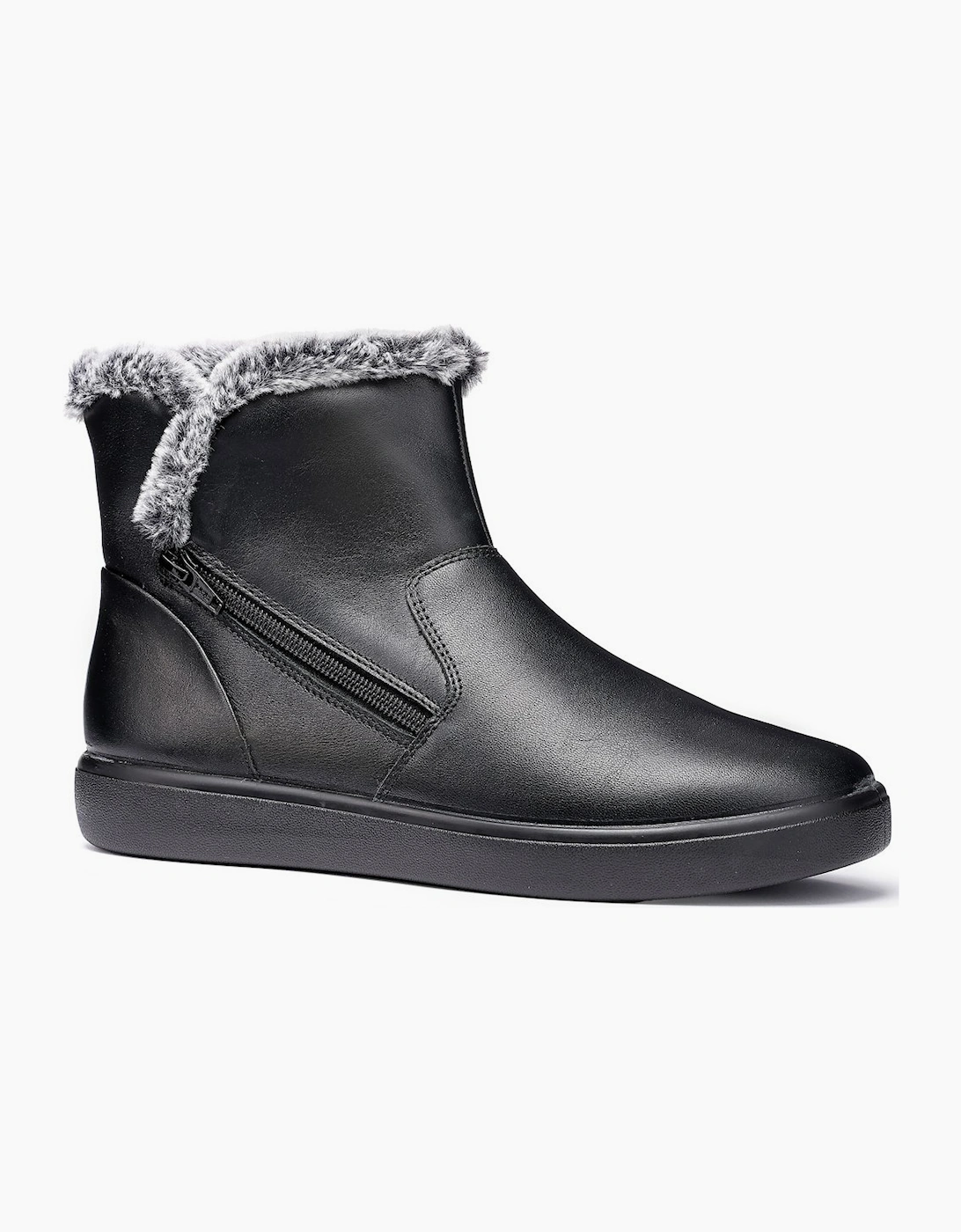 Hotter Women's Black Manor Wide Fit Ankle Boots - Size: 8