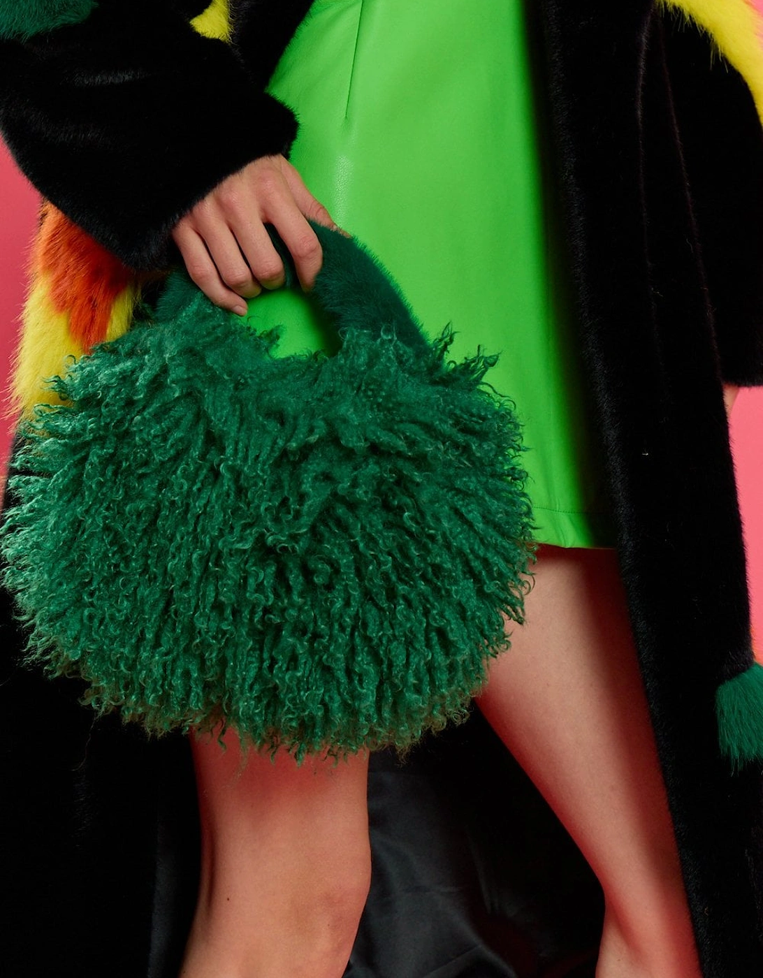 Green Bamboo Eco Faux Fur Bag