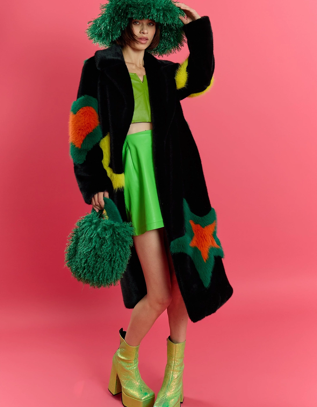 Green Bamboo Eco Faux Fur Bag