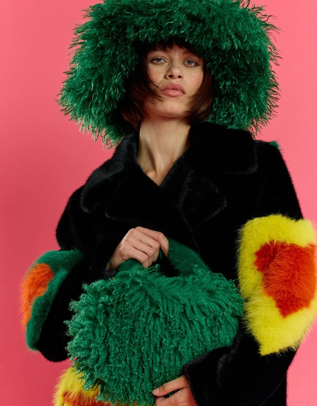 Green Bamboo Eco Faux Fur Bag