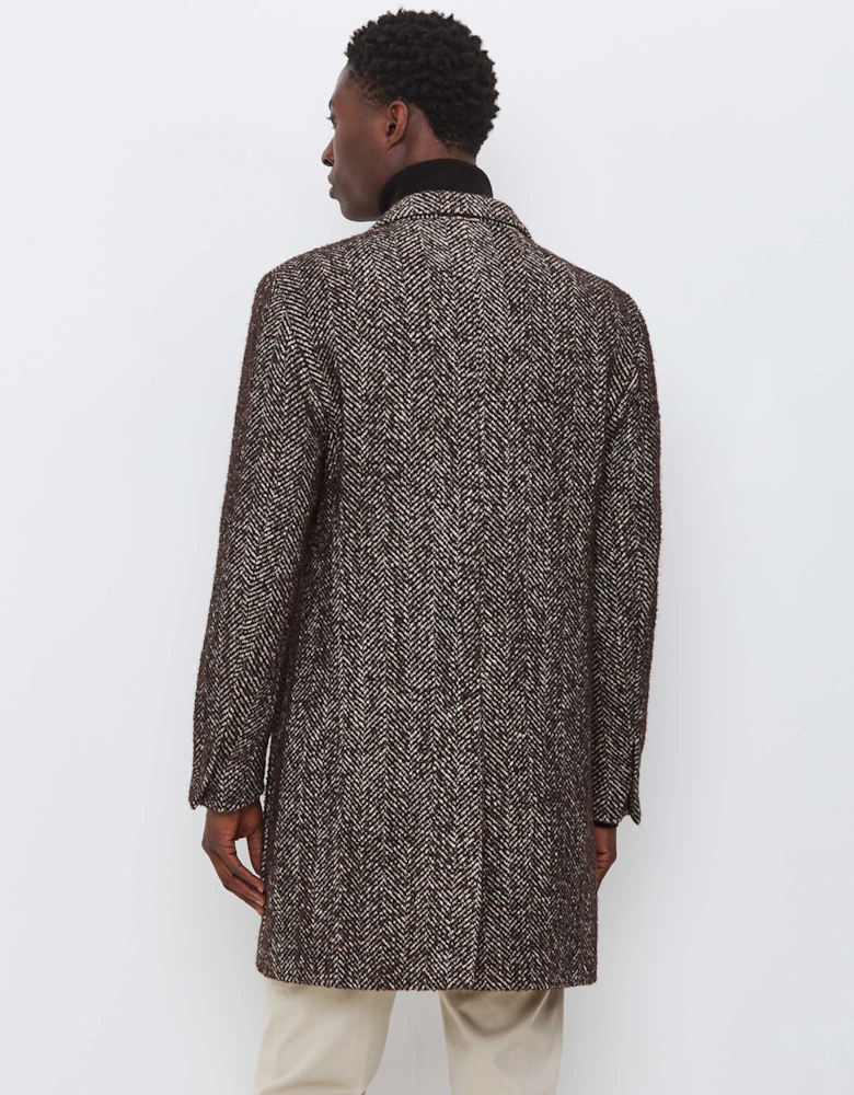 Wool Herringbone Overcoat