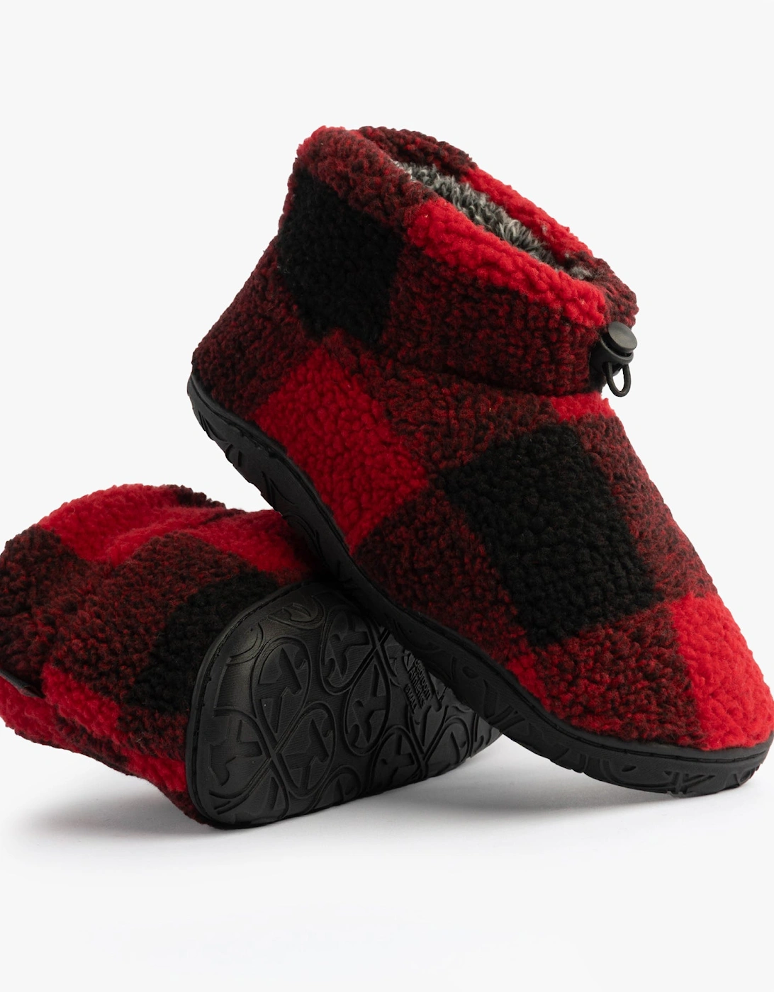 NEESON Mens Sherpa Boots Red / Black Check
