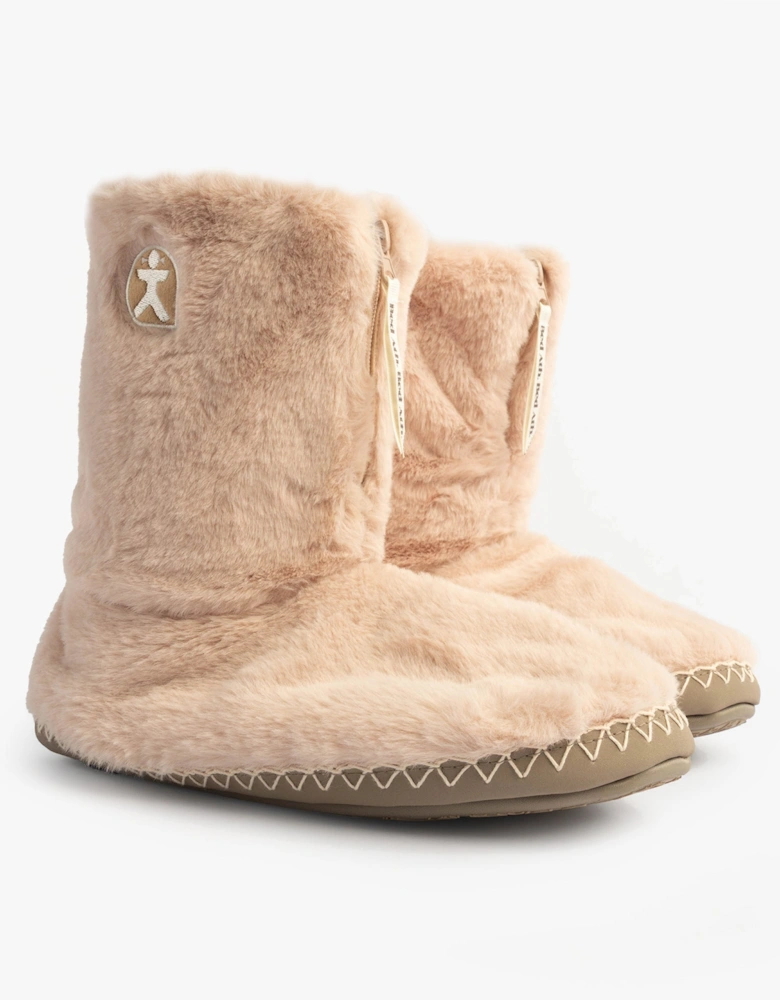 MARILYN Womens Faux Fur Boot Slippers Gingerbread