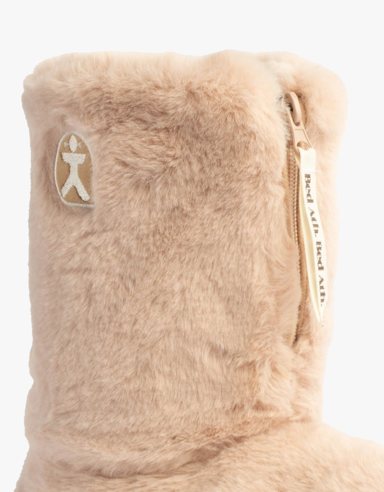 MARILYN Womens Faux Fur Boot Slippers Gingerbread