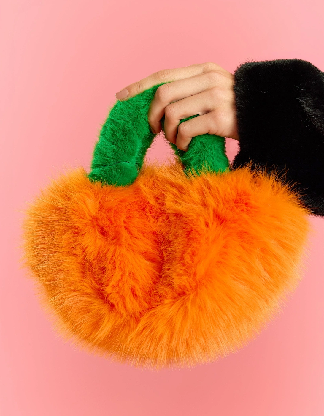 Orange and Green Bamboo Faux Fur Bag, 4 of 3