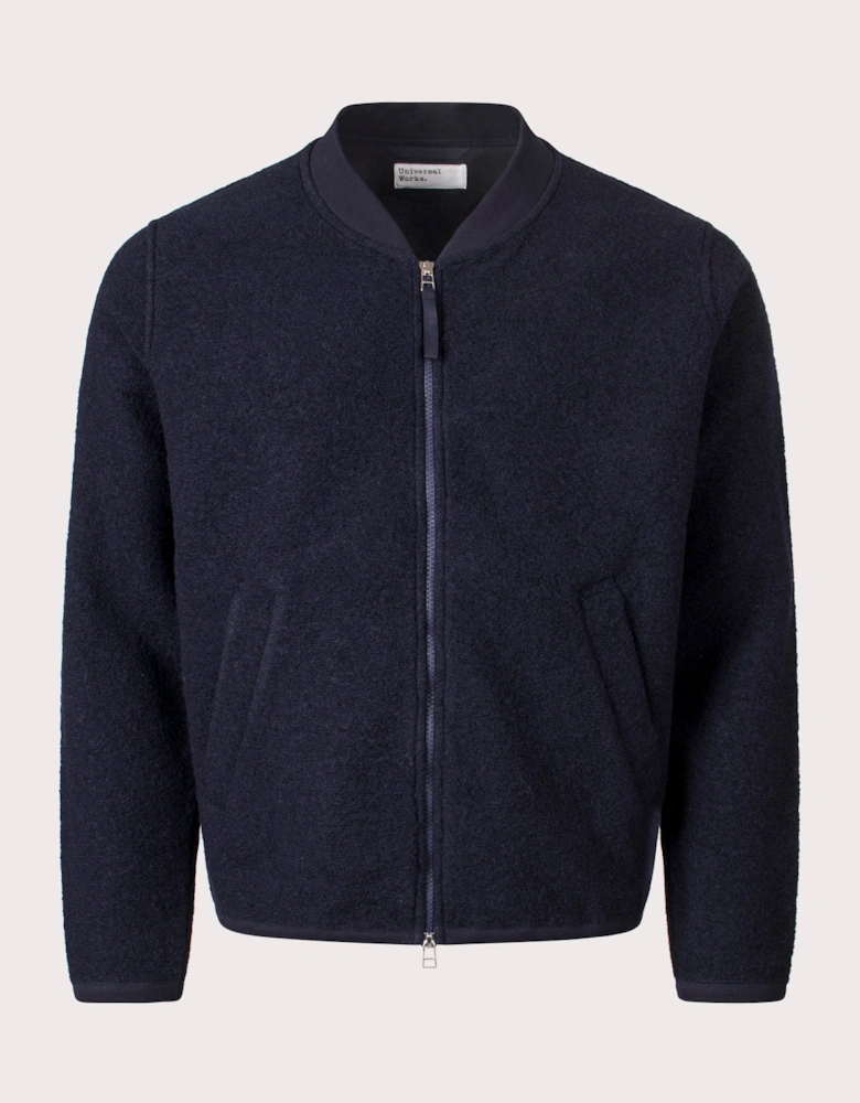 Wool Zip Bomber Jacket