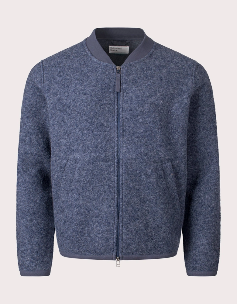 Wool Zip Bomber Jacket