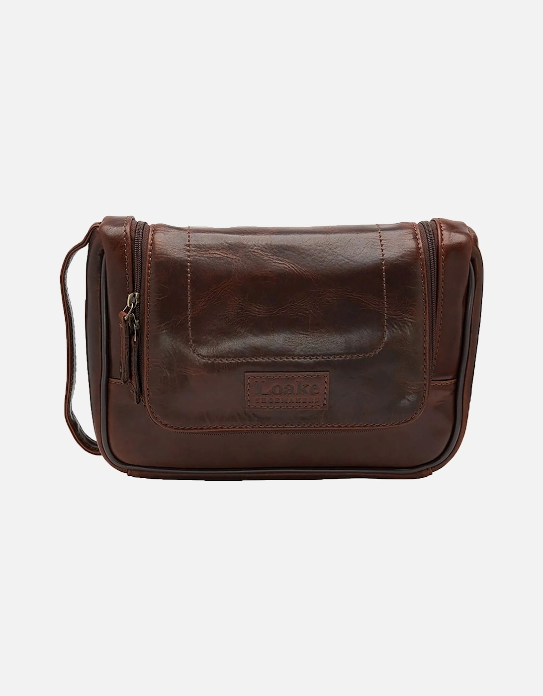 Severn Leather Hanging Wash Bag Brown, 4 of 3