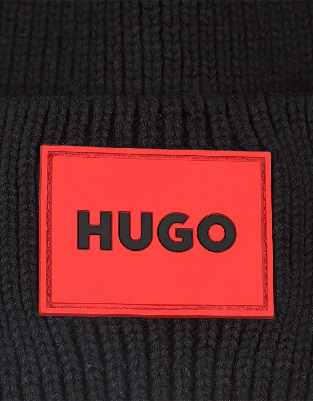 HUGO BLACK PULL ON HAT/BEANIE G00561
