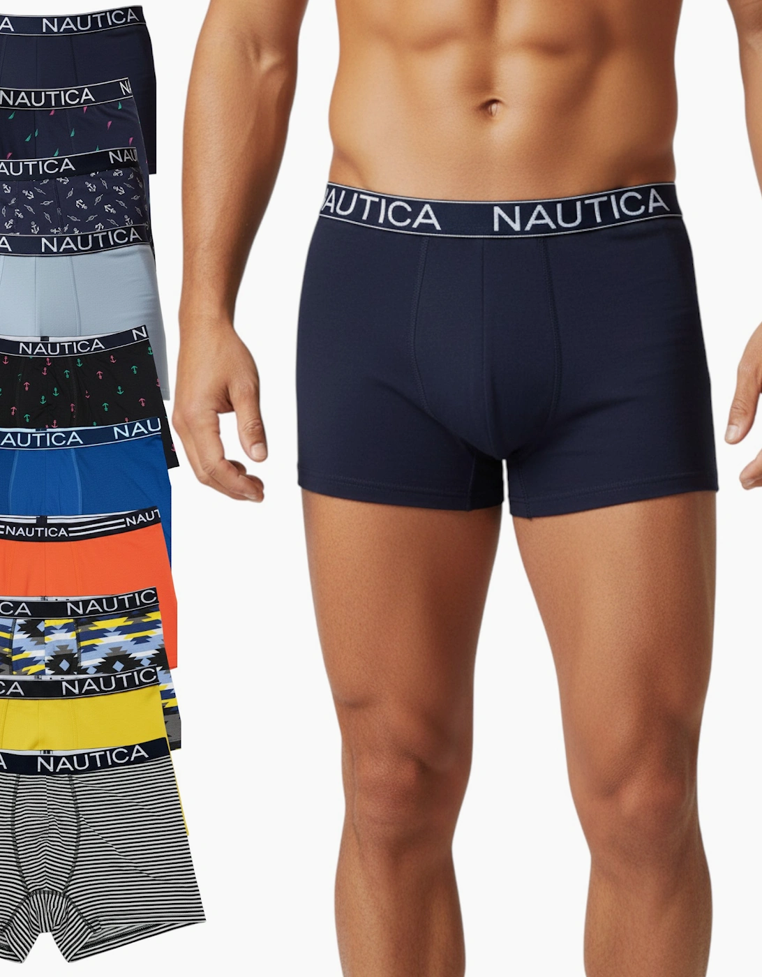 Nautica Men's Black Boxer Briefs Soft Stretch Cotton Rich 4X Pack Underwear Gift S-Xl - Size: 37/36/32