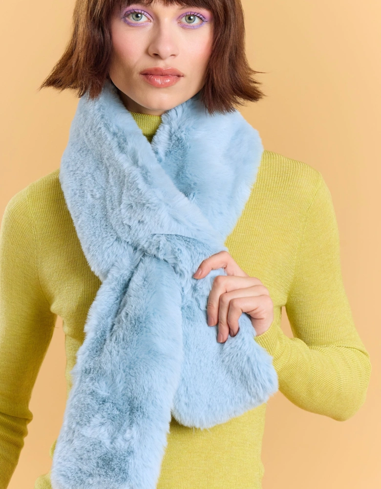 Baby Blue Faux Fur Scarf