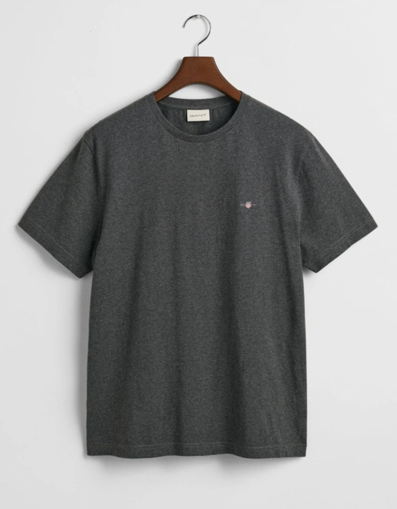 Regular Shield T-Shirt, Antracit Melange