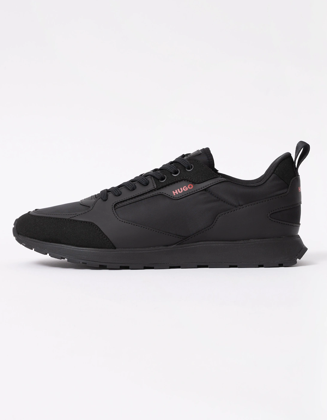 HUGO Icelin Runn Mens Mixed-Material Trainers with Branded Accents - Black 003
